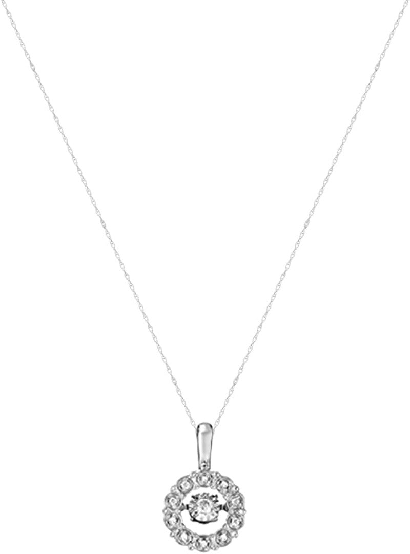 Dancing Diamond Necklaces for Women | Sterling Silver Diamond Necklace with 18 I