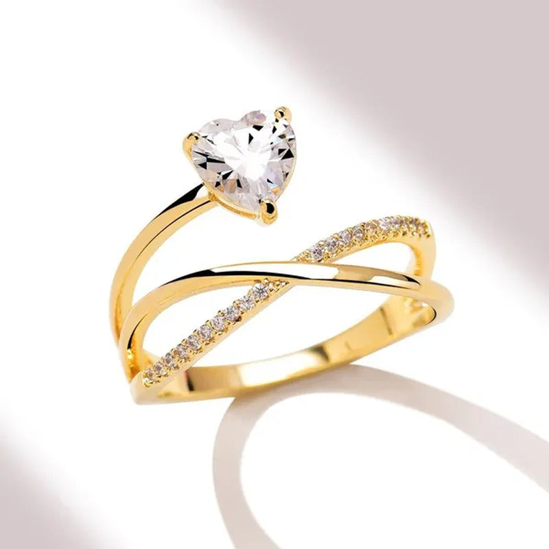 Women New Design Distinctive 925 Sterling Silver Heart Shaped Diamond Guiding St