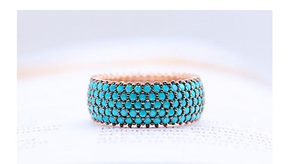 Turkish Turquoise Colored Gemstone Ring for Women