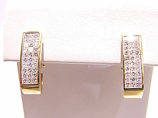 3 ROWS 30 PRINCESS CUT DIAMONDS EACH PAIR INVISIVBLE SET