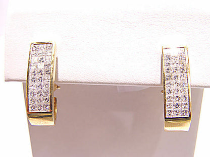3 ROWS 30 PRINCESS CUT DIAMONDS EACH PAIR INVISIVBLE SET