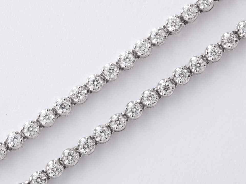 Long Diamond Tennis Necklace with Diamond Motifs
