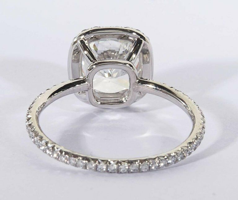 GIA 3 Carat Cushion Cut Engagement Ring GIA Certified G color VS2 clarity