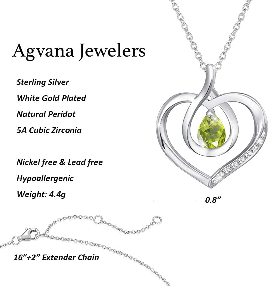 Fine Jewelry Birthstone Necklace Valentines Day Gifts for Her Sterling Silver Ge