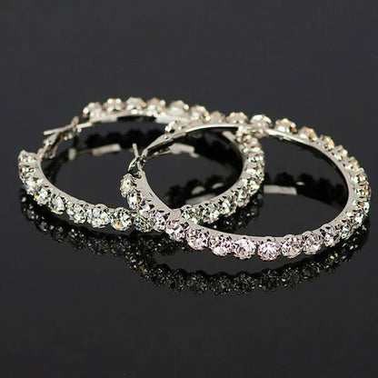 Fashion 925 Sterling Silver round Hoop Earrings for Women Romantic Bride Jewelry