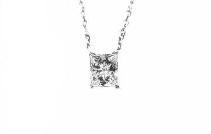 PRINCESS CUT DIAMOND SOLITAIRE PENDANT 1.55 CT 4 PRONG