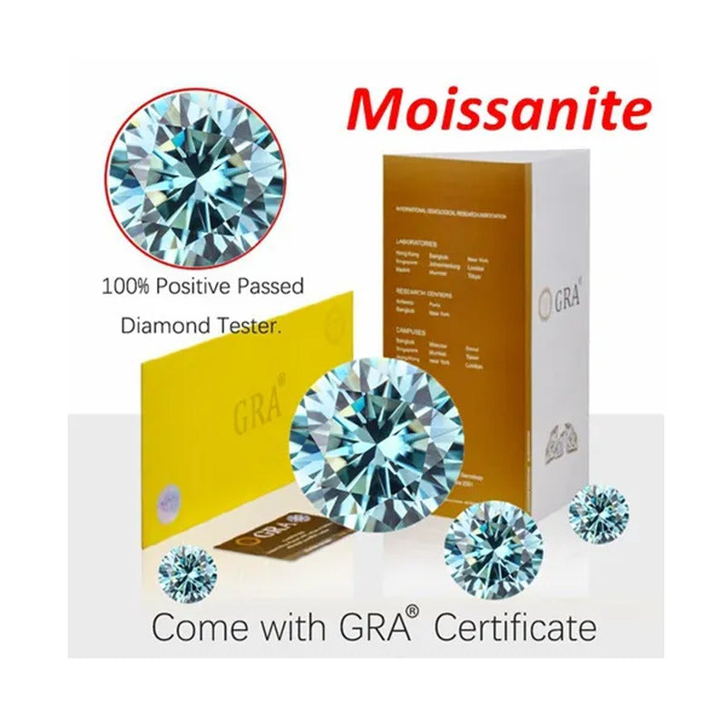 Top Moissanite with Certificate Real Brilliant Loose Moissanite Blue Green Color
