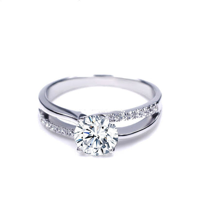 18K White Gold Women'S Ring Moissan Simulation Diamond