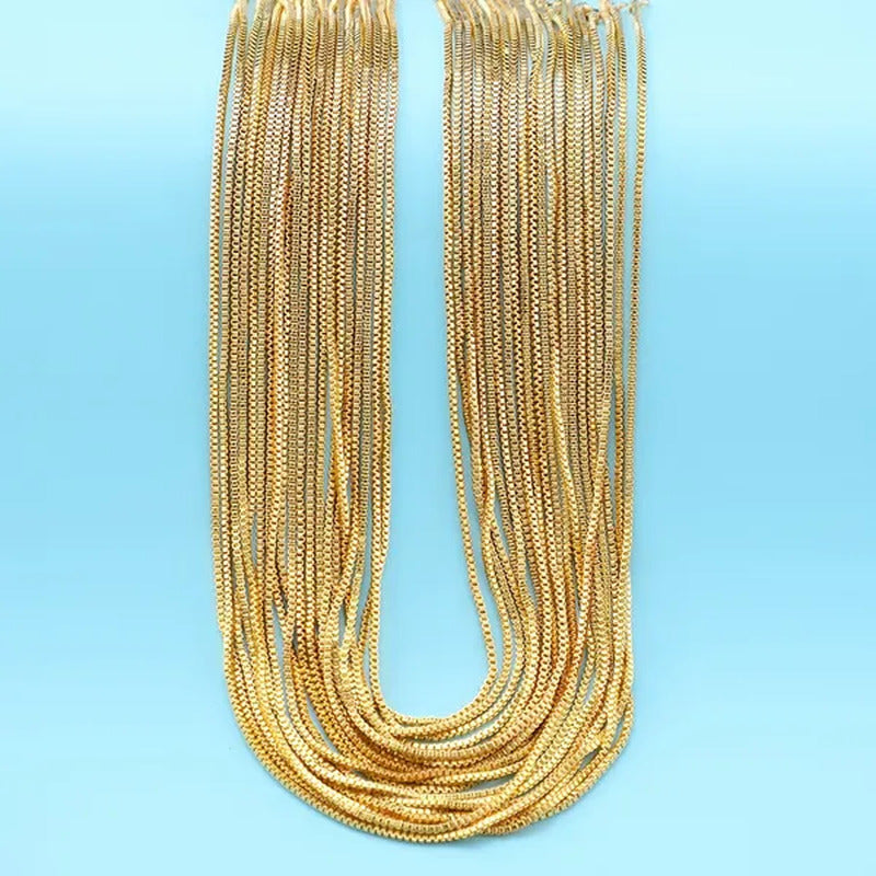 16-20Inch Fashion Luxury Men Women Fashion Solid 18K Gold 925 Sterling Silver Bo