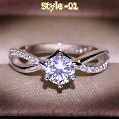 9 Style Exquisite Fashion Rings for Women Elegant Fashion Jewelry Natural Gemsto