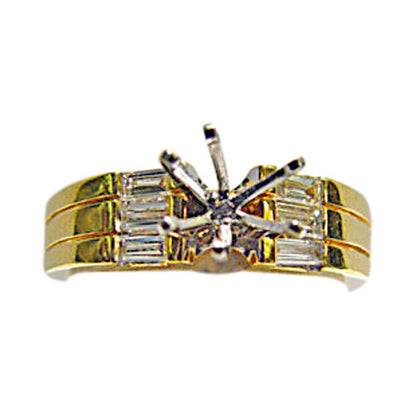 DIAMOND 6 BAGUETTE SHAPE SETTING 6 PRONG SET FOR 6.50MM STONE