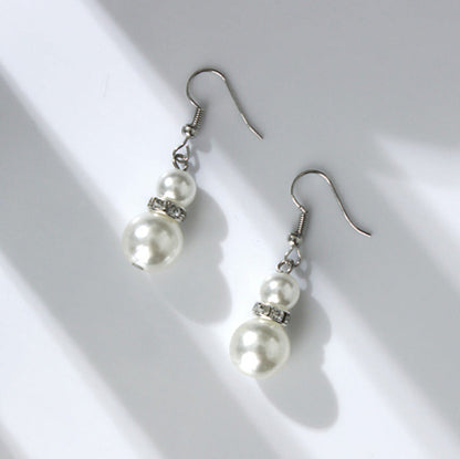 Shambhala Diamond Ring Synthetic Pearl Necklace Bridal Set