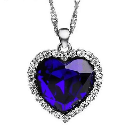 New Arrival Ocean Heart Necklaces & Pendants for Women Crystal Rhinestone Jewelr