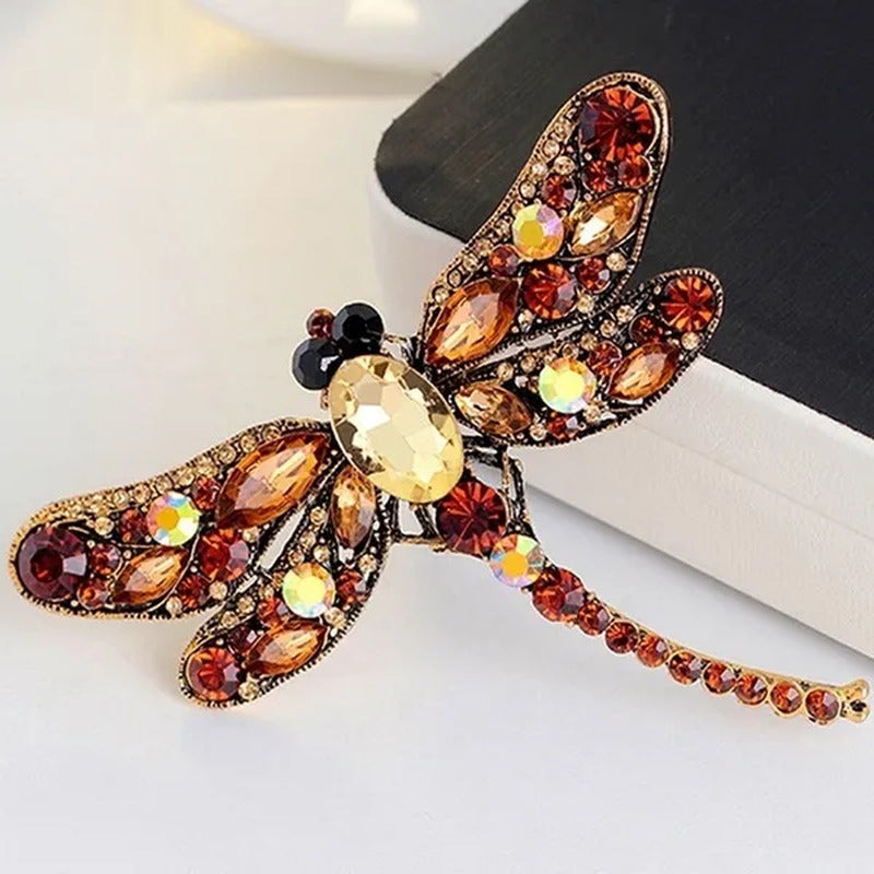 Women'S Fashion Dragonfly Brooch Lovely Rhinestone Scarf Pin Jewelry