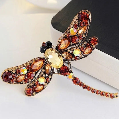 Women'S Fashion Dragonfly Brooch Lovely Rhinestone Scarf Pin Jewelry