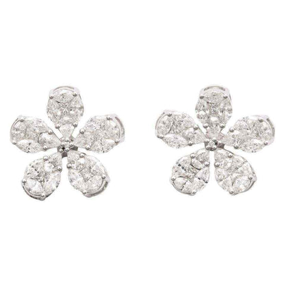 Diamond Flower Earrings