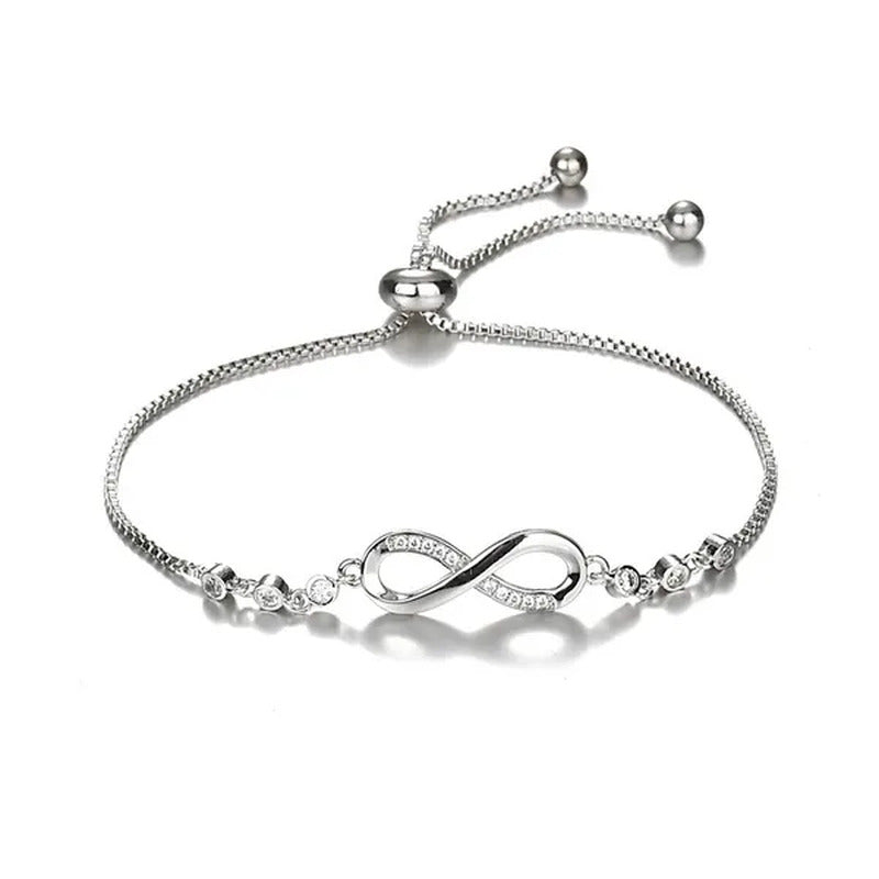 2020 New Arrival 925 Sterling Silver Charm Bracelet Jewelry Infinity Eight Cryst