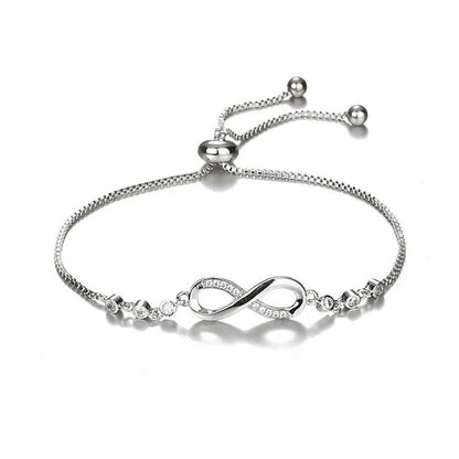 2020 New Arrival 925 Sterling Silver Charm Bracelet Jewelry Infinity Eight Cryst