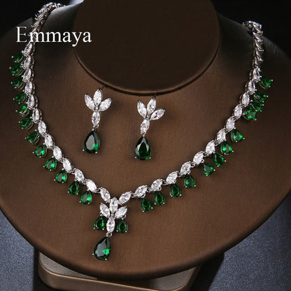 New Fashion Delicate Waterdrop-Shape Earring and Necklace for Women Three