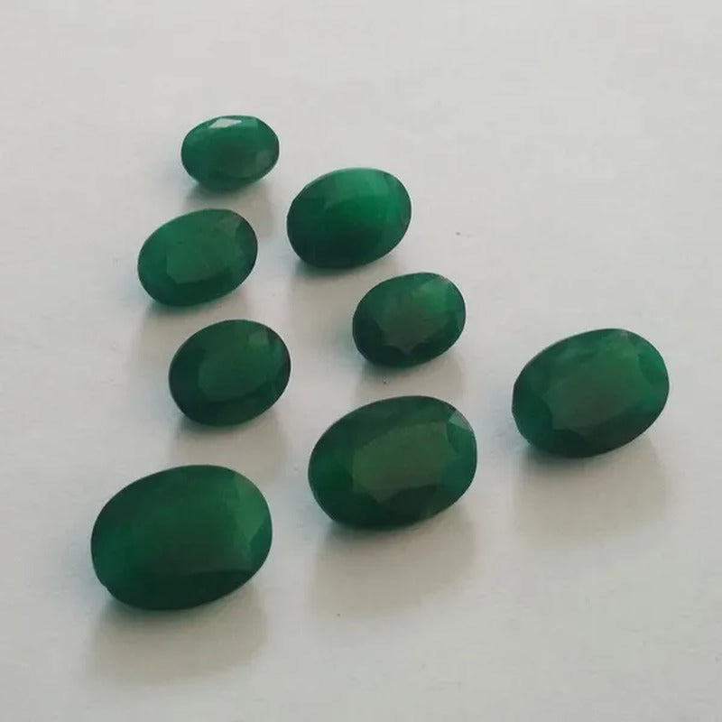 NATURAL EMERALD ZAMBIAN CUT FACETED OVAL SHAPE LOOSE GEMSTONES