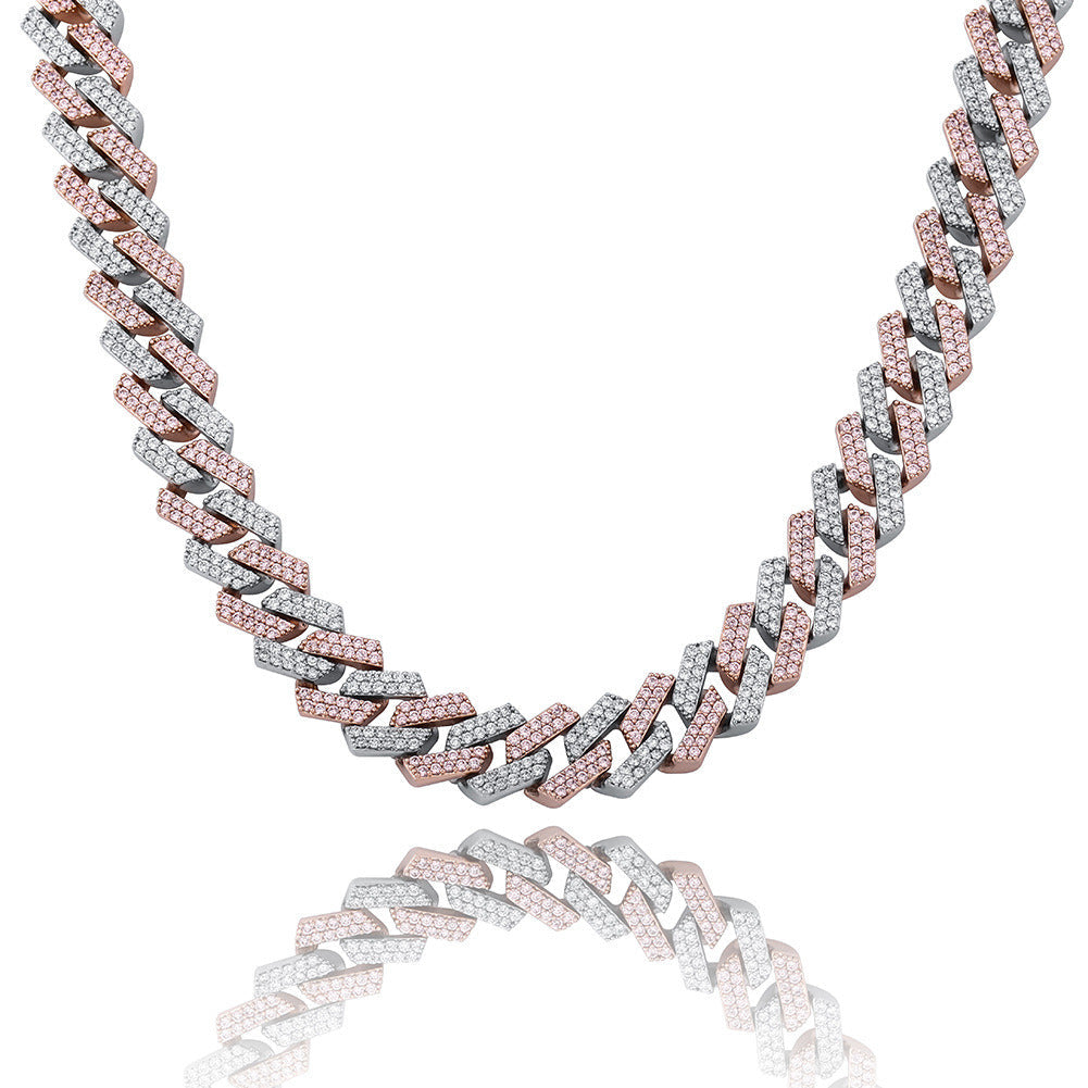 Diamond Shaped Cuban Chain Hip Hop Men'S Necklace