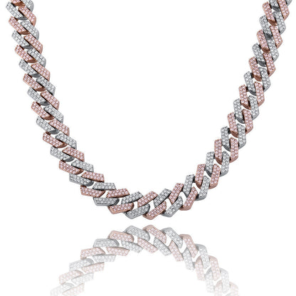 Diamond Shaped Cuban Chain Hip Hop Men'S Necklace