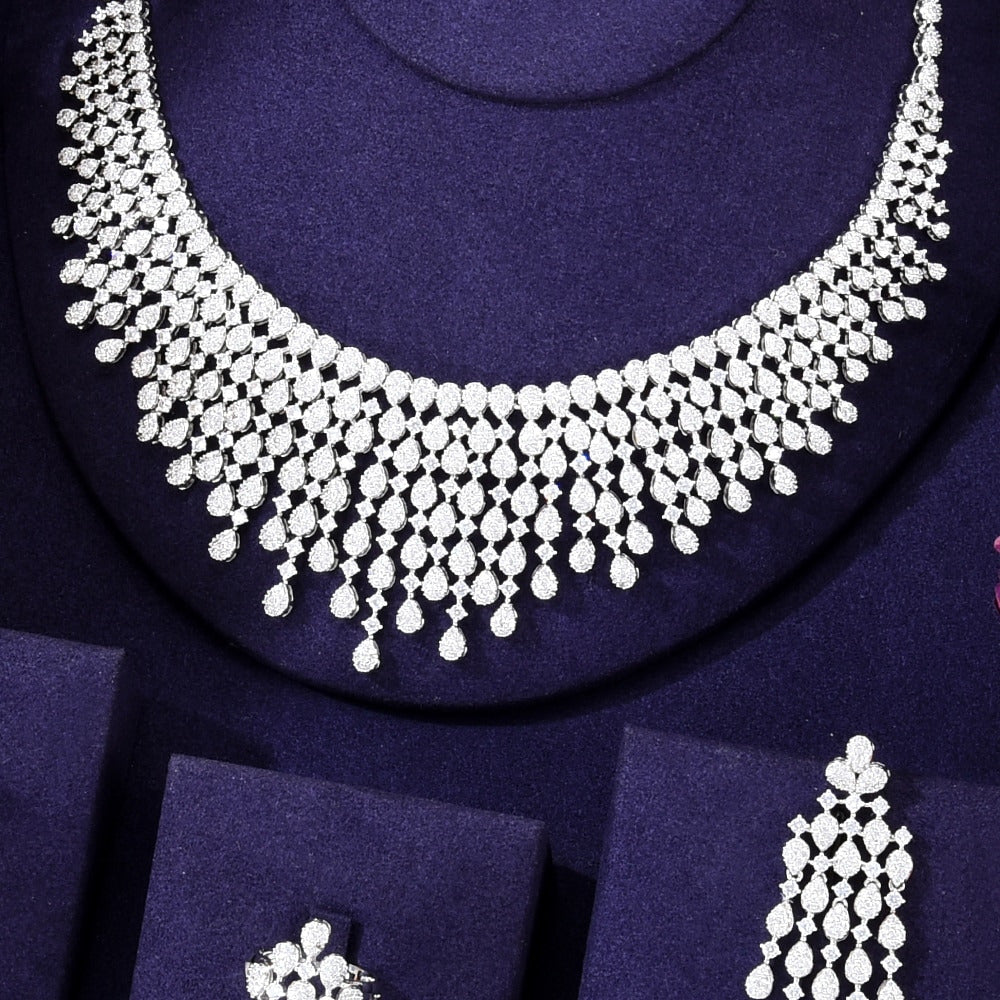 Original Luxury Necklace Bangle Earrings Ring Jewelry Sets for Women Wedding Rus