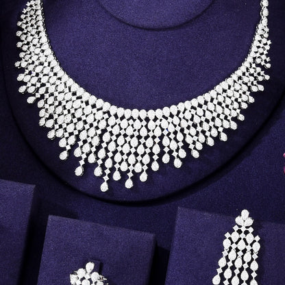 Original Luxury Necklace Bangle Earrings Ring Jewelry Sets for Women Wedding Rus