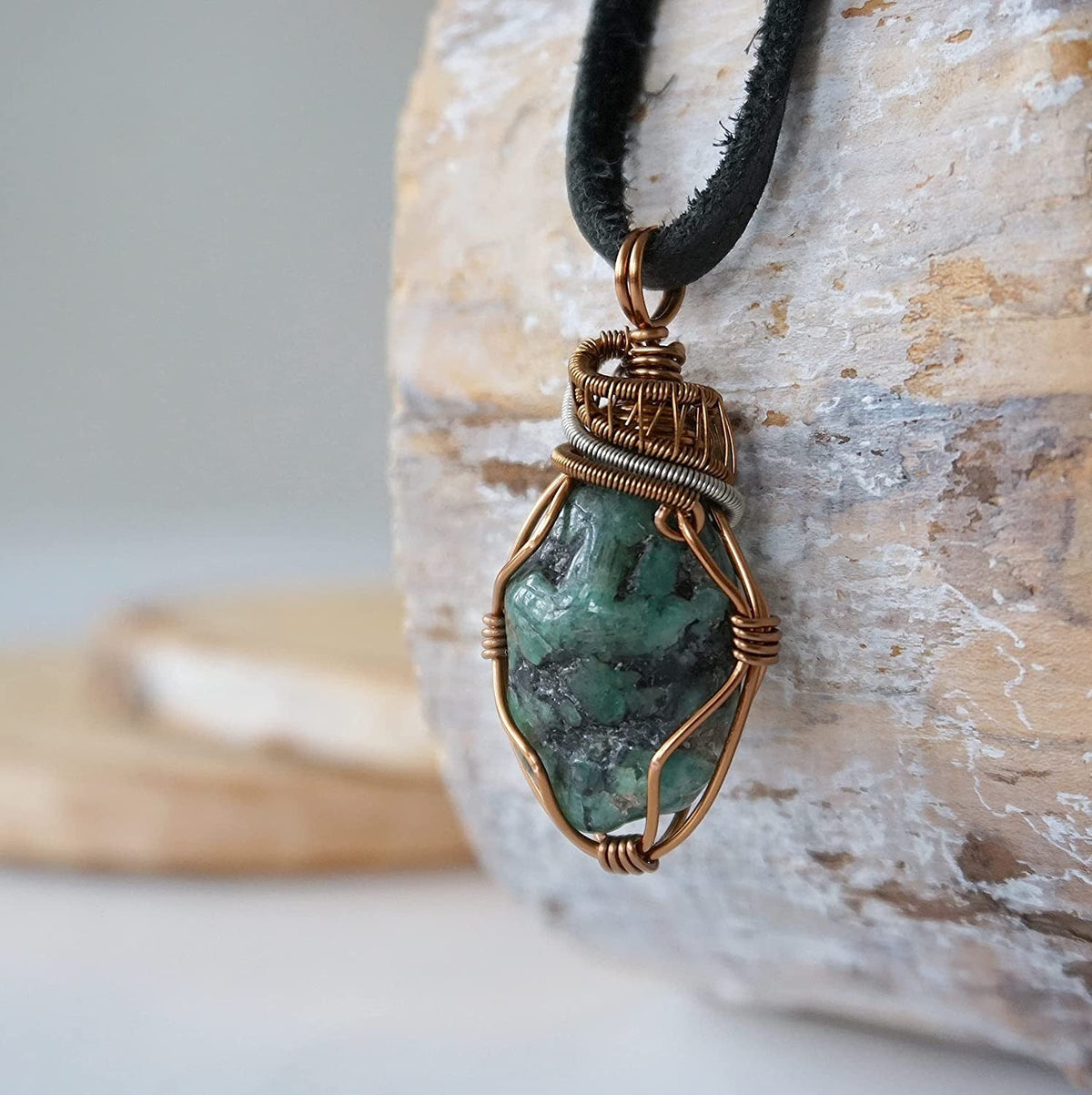 Men’S Green Emerald Necklace - Natural Emerald Necklace - May Birthstone - 24 In