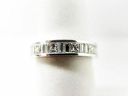 .97 CT DIAMOND 10 BAGUETTE SHAPE 4 PRINCESS SHAPE CHANNEL SET DIAMOND BAND