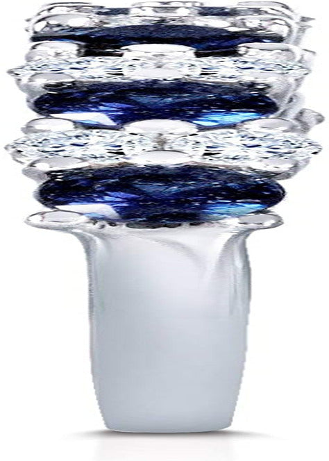 Diamond and Blue Sapphire Band 1 Carat (Ctw) in 14K White Gold