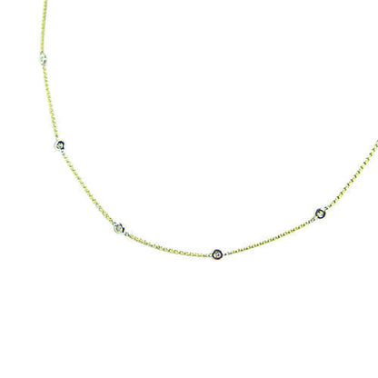 .50 CT DIAMOND BY YARD NECKLACE ROUND SHAPE BEZEL SET BY YARD NECKLACE 10 STONE