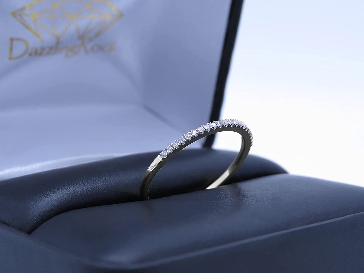round White Diamond Stackable Wedding Band for Women (0.08 Ctw, Color I-J, Clari