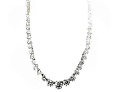 DIAMOND TENNIS NECKLACE CENTER STONE .50 CT THEN .40 CT GRADUATED TO BACK