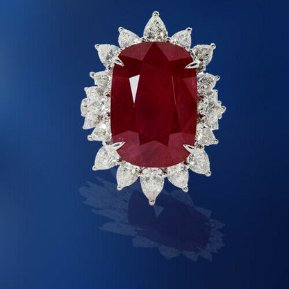 Impressive 24.64 Carat Ruby and Diamond Ring