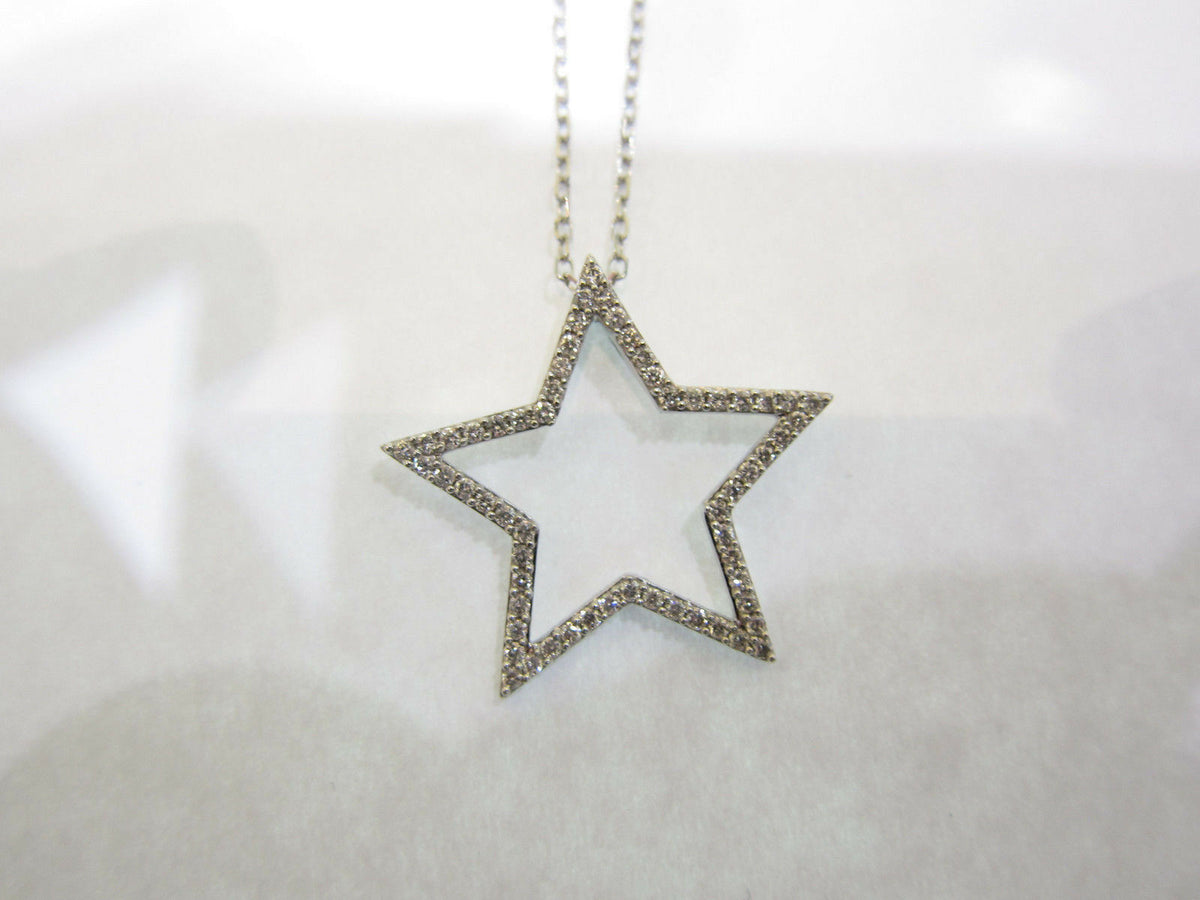 DIAMOND ROUND STAR PENDANT INCLUDED CHAIN .41 CT | 14 K GOLD