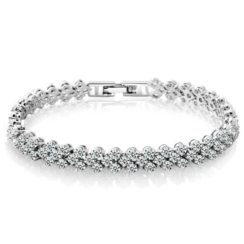 Luxury Fashion Women'S Creative Crystal Bracelet Golden Leaf Bracelet Zircon Bra