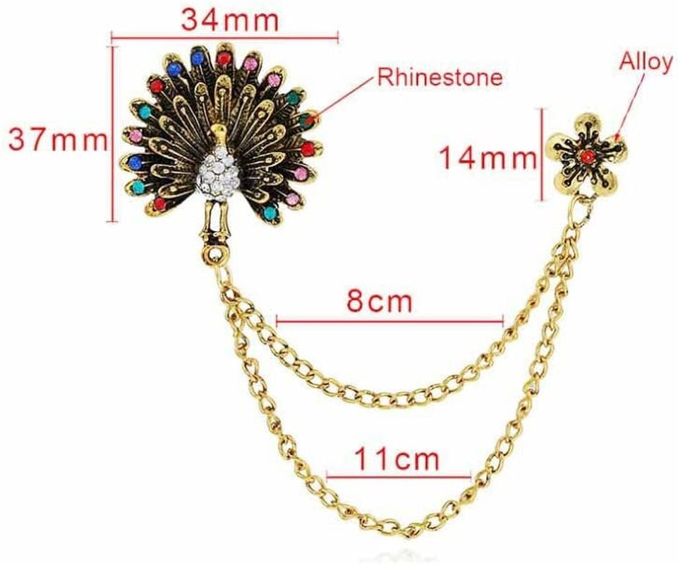 JIAMEI Brooch Corsage with Diamonds Plum Brooch Peacock Opening Screen Crystal C