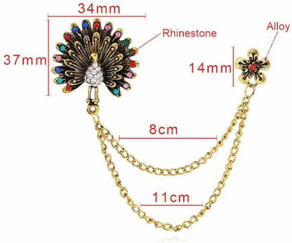 JIAMEI Brooch Corsage with Diamonds Plum Brooch Peacock Opening Screen Crystal C