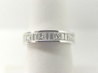 .97 CT DIAMOND 10 BAGUETTE SHAPE 4 PRINCESS SHAPE CHANNEL SET DIAMOND BAND