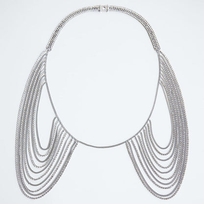 Diamond Shawl Necklace Exaggerated Women