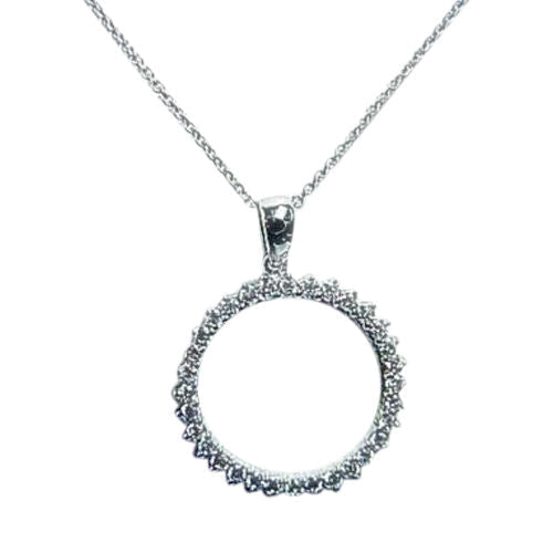 DIAMOND ROUND BR SHAPE CIRCLE PENDANT PRONG SET INCLUDED CHAIN