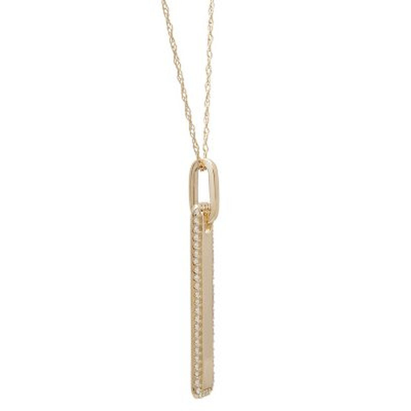 0.15 CT. T.W. Diamond Dog Tag Pendant in 14K Yellow Gold (I, I1)