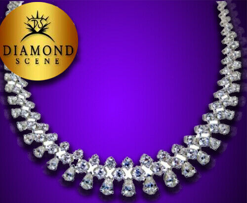 DIAMOND NECKLACE ROUND BRILLIANT DIAMOND NECKLACE DANGLE PEAR DIAMOND NECKLACE