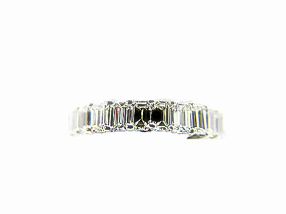 DIAMOND 26 STONE EMERALD SHAPE ETERNITY SET BAND COMMON PRONG SET DIAMOND BAND