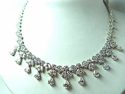 DIAMOND ROUND BRILLIANT PEAR MARQUISE SHAPE ALL AROUND SET DIAMOND NECKLACE