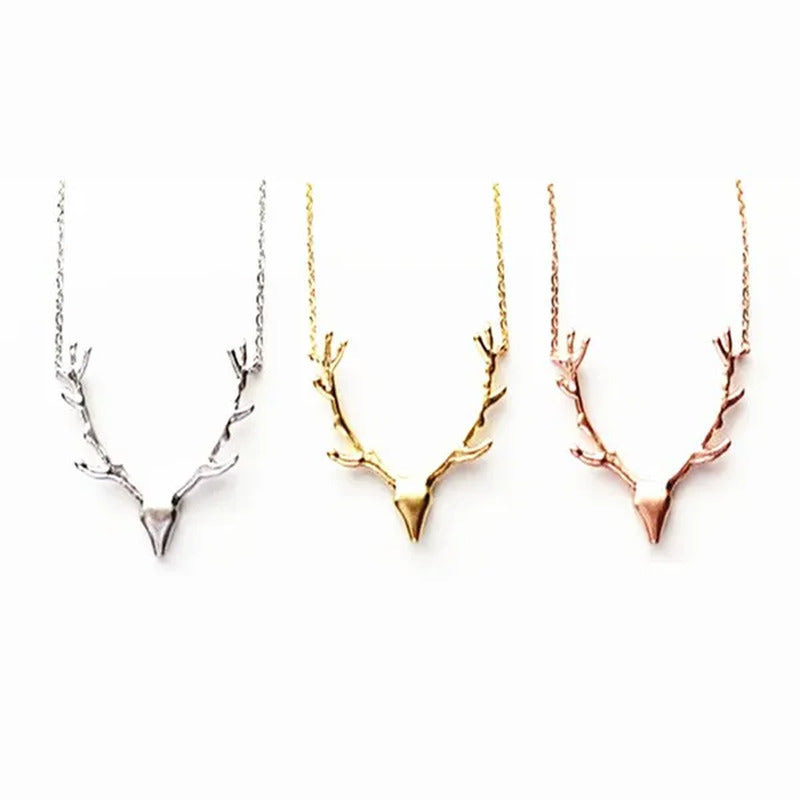 Tiny Cute Deer Horn Necklace Simple Elegant Horn Statement Necklace Antler Penda