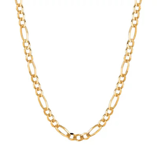 Solid Figaro Link Necklace 20", 4.5Mm in 14K Yellow Gold