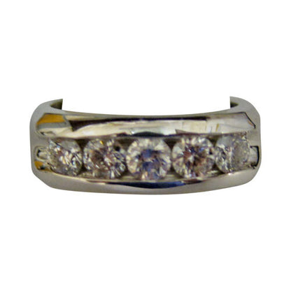 DIAMOND 5 STONE CHANNEL SET MENS BAND DIAMOND RING MEN'S MEN DIAMOND RING BAND