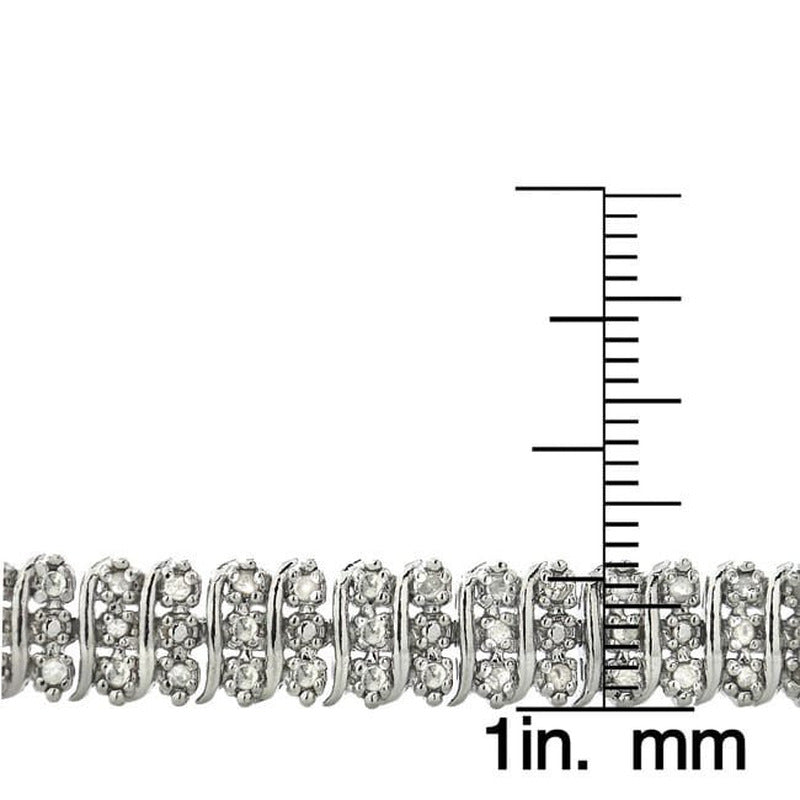 1 Carat T.W. Diamond Gold-Tone S-Pattern Tennis Bracelet